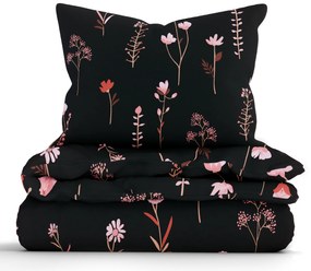 Francúzske bavlnené obliečky Renforcé - Vlčie maky čierne