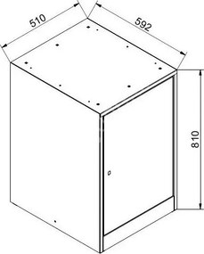 Zásuvková dielenská skrinka na náradie k pracovnému stolu, 810 x 592 x 510 mm, modrá