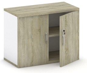 Nadstavba 2-dverová MIRELLI, 800 x 400 x 600 mm, biela/dub sonoma