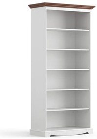 PROXIMA.store - Rustikálna drevená knižnica - BELLUNO ELEGANTE FARBA: biela - orech