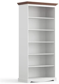 PROXIMA.store - Rustikálna drevená knižnica - BELLUNO ELEGANTE FARBA: biela - orech