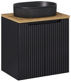 Skrinka s umývadlom Nova Black Beyond II s umývadlom 60 cm čierna/dub evoke