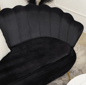 Vintino zamatová sedačka ZORAYA čierna