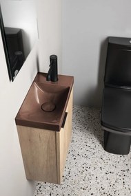 Sapho Sapho, AGOS betónové umývadlo 40x22cm, ľavé/pravé, tmavohnedá lesklá, AS40015