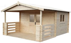 Domček Zuzia II 4x3m + terasa 4x2m s oknom, 34mm, s podlahou