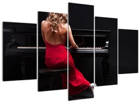 Obraz ženy hrajúce na klavír (150x105 cm)