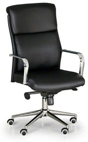 Kožená kancelárska stolička VIRO, čierna