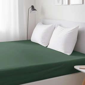 Goldea bavlnená napínacia plachta - tmavo zelená 90 x 200 cm