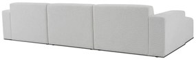 Biela rohová pohovka z textílie buklé (ľavý roh) Roxy – Scandic