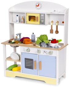 Detská kuchynka ECOTOYS s rúrou, práčkou a 12 doplnkami