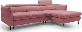 Rohová sedacia súprava Mango, staroružová látka, pravý roh