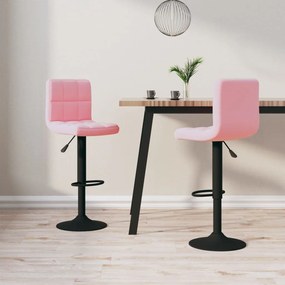 Barové stoličky 2 ks, ružové, zamatové 334310