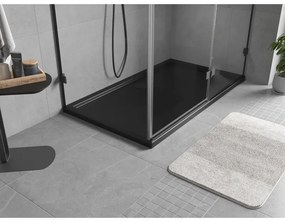Mexen, Mexen Flow obdĺžniková sprchová vanička slim 150 x 70 cm, čierna matná, 46R707015