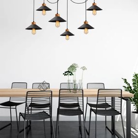 Luster na lanku MANAVGAT 6xE27/40W/230V pavúk čierna/hnedá