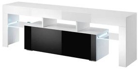 Televízny stolík Cama TORO 138 biely mat/čierny vysoký lesk/biely vysoký lesk