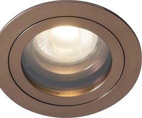 Moderné zapustené bodové svietidlo tmavý bronz otočné a naklápacie IP44 - Chuck