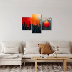 Obraz - Abstraktná maľba mesta (90x60 cm)