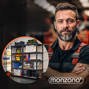 Monzana Regál s vysokou nosnosťou HEAVY, max. 875kg, 90x40x180cm, čierna