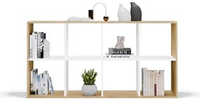 Regál Malax 2x4 147 cm dub Artisan/bílý