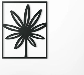 drevko Minimalistický obraz Kvet Rozmer obrazu: 41 x 32,5 cm, Farba dekorácie: Čierna