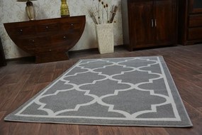 Koberec SKETCH - F730 sivo / biely trellis