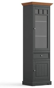 PROXIMA.store - Rustikálna vitrína 2s.1 - BELLUNO ELEGANTE FARBA: grafit - dub