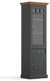 PROXIMA.store - Rustikálna vitrína 2s.1 - BELLUNO ELEGANTE FARBA: grafit - dub
