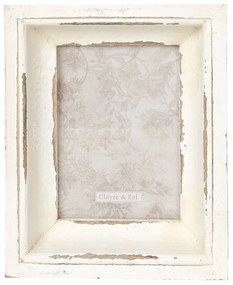 Vintage biely fotorámček s patinou - 20 * 4 * 25 cm / 13 * 18 cm