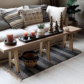 Prírodná lavica z recyklovaného dreva Marseille - 240*32*45 cm