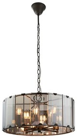 Endon 61294 - Luster na reťazi CLOONEY 8xE14/40W/230V čierna/dymová