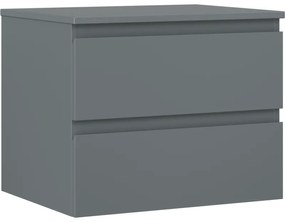Mexen Orio, kúpeľňová skrinka 60 cm s hornou doskou, 2 zásuvky, grafitová matná, 91A10-06047-2-BFFC66