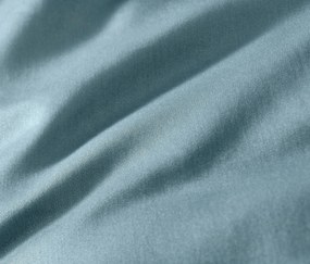 Posteľná bielizeň z bavlny a saténu, modrá, štandardná veľkosť