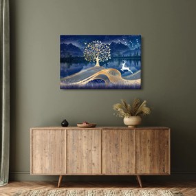 Obraz jeleňov pri splne (90x60 cm)