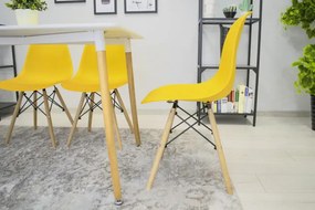 Set jedálenských stoličiek OSAKA žlté (hnedé nohy) 4ks