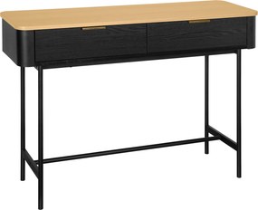 XXXLutz KONZOLOVÝ STOLÍK, čierna, farba duba, kov, kompozitné drevo, 110/35/78 cm Xora - Online Only obývacie izby - 007968034803