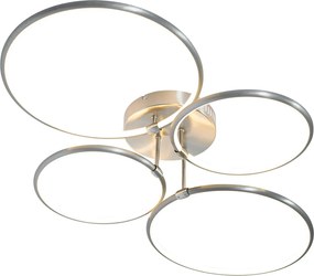 Oceľové stropné svietidlo vrátane LED 3-stupňovo stmievateľné 4-svetlo - Joaniqa