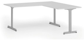 Kancelársky stôl PRIMO BETA L, 1800 x 1800 mm, sivá podnož, biela