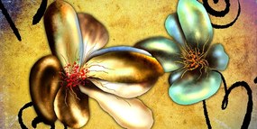 Obraz zaujímavé vintage kvety Varianta: 100x50
