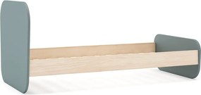 Sivozelená detská posteľ v dekore borovice s roštom 90x190 cm Esteban – Marckeric