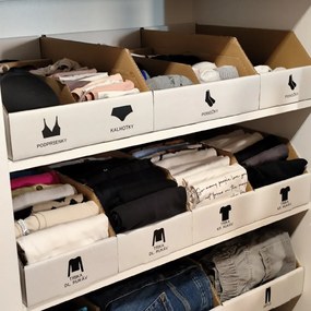 KARTON PAK Úložné boxy na oblečenie, organizéry do skrine BIELY KARTÓN 30 x 47 cm