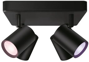 Philips Wiz Colors 8719514554573 IMAGEO stropné bodové svietidlo/spot 4xGU10 4x5W/345lm 2200-6500K+RGB čierna