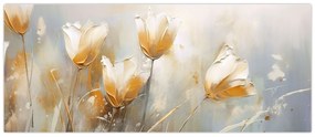 Obraz - Maľba tulipánov (120x50 cm)