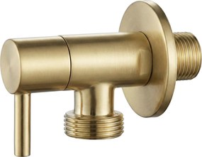 Rea 01, rohový ventil 1/2" × 3/4", zlatá matná, REA-12004