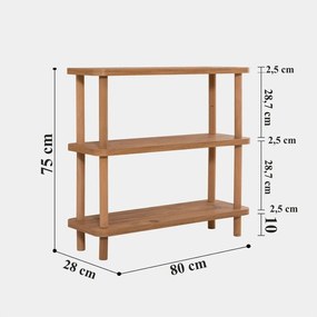 Knižnica v dekore borovice v prírodnej farbe 80x75 cm Step - Kalune Design