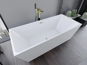 Mexen Lita, voľne stojaca vaňa 170 x 75 cm, biela, zlatý matný prepad, 52121707500-55