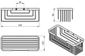 Gedy Gedy, SMART polica, 252x86x102mm, biela, 2419-02