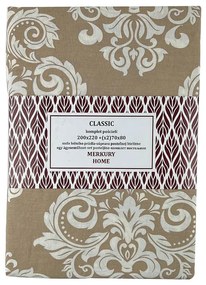 Obliečky Classic bavlna ecru/béž 220x200 + (2) 70x80 Merkury Home