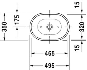 Duravit Forster - Umývadlová misa 495x350 mm, s prepadom, biela 0335500000