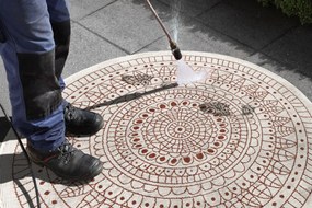 Hanse Home, Kusový koberec Twin-Wendeteppiche 103102 creme terra – na von aj na doma, 140x140 (priemer) kruh, oranžová, chodba / predsieň