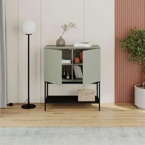 Komoda Houseland Amira 80 cm sivo-zelená